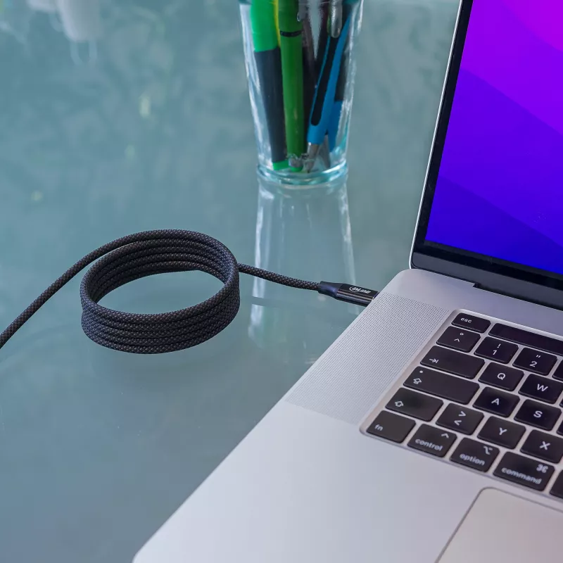 InLine magnetický USB-C kábel, USB-C konektor samec/samec, 100 W, čierny, 1 m