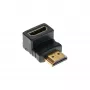 InLine HDMI adaptér konektor samec/samica dole zahnutý, pozlátený, 4K2K