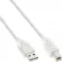 USB 2.0 kábel Type-A konektor samec / Type-B konektor samec InLine 34555T 5 m transparentná