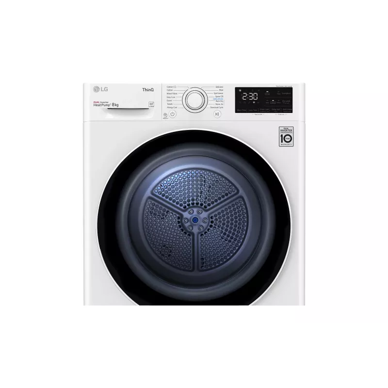 LG RH80V3AV6N tepelné čerpadlo sušička voľne stojaca predné plnenie 8 kg biela