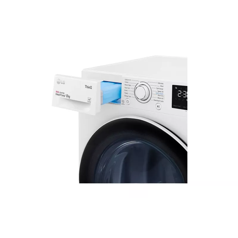 LG RH80V3AV6N tepelné čerpadlo sušička voľne stojaca predné plnenie 8 kg biela