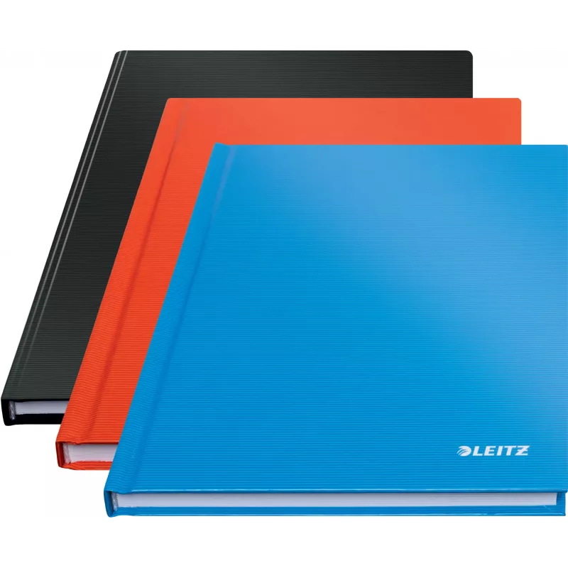Leitz zápisník Solid Hardcover A5 štvorčekovaný 90 g/m² 80 listov, jednofarebný, modrý, A5, 80 listov, lesklý, 80 g/m²
