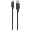 Manhattan USB-C na USB-A kábel, 1 m, konektor samec na konektor samec, 10 Gbit/s (USB 3.2 Gen 2, známy aj ako USB 3.1), 3 A (rýchle nabíjanie), SuperSpeed+ USB, čierny, doživotná záruka, ekvivalent k USB31AC1M