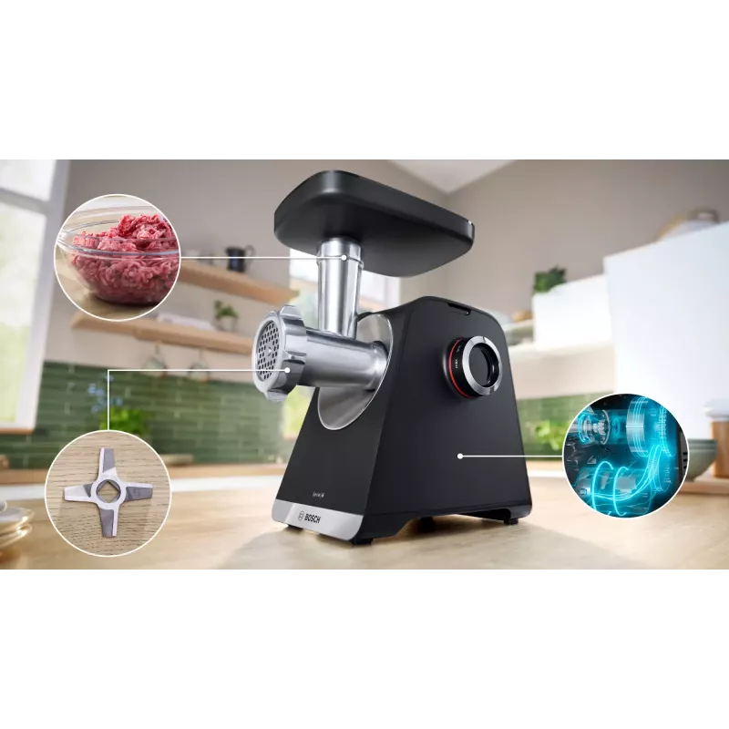 Bosch Serie 6 mlynček na mäso 2100 W čierna, strieborná