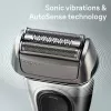 Braun Séria 8 8517s elektrický holiaci strojček – mokré a suché holenie, strieborná