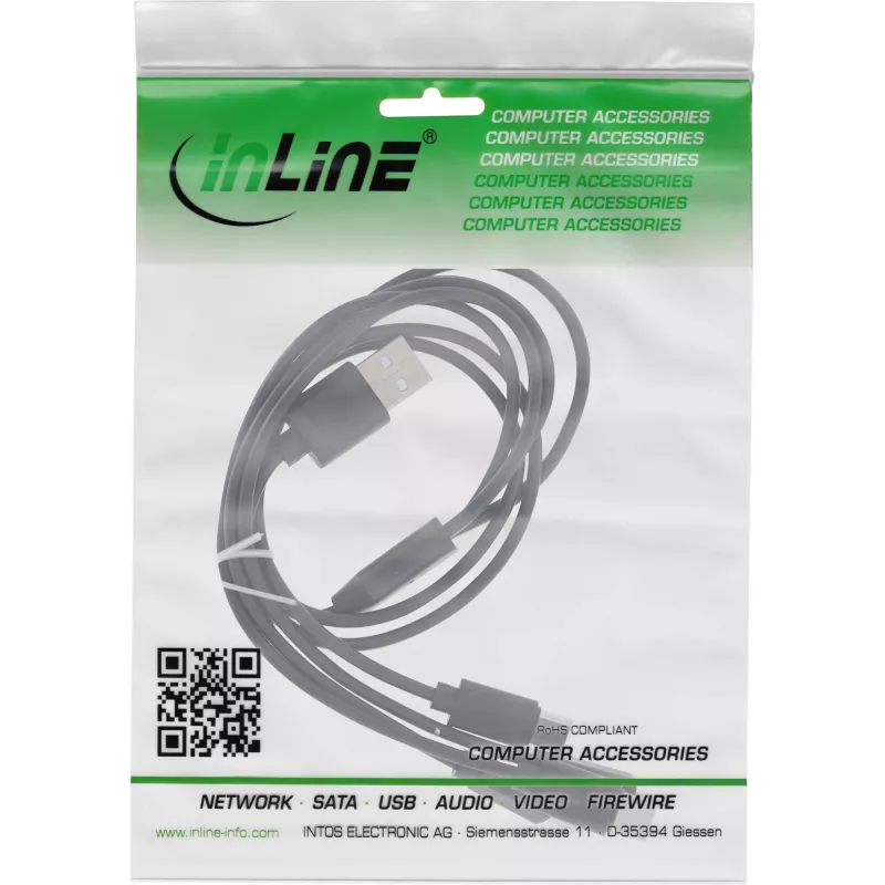 InLine USB 4in1 Y nabíjací kábel, 1x USB-A konektor samec na 4x USB-C konektor samec, čierny 1 m