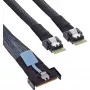 Serial Attached SCSI (SAS) kábel InLine 27663C 1 m, 32 Gbit/s, MCIO x8 na 2×4i SFF-8654