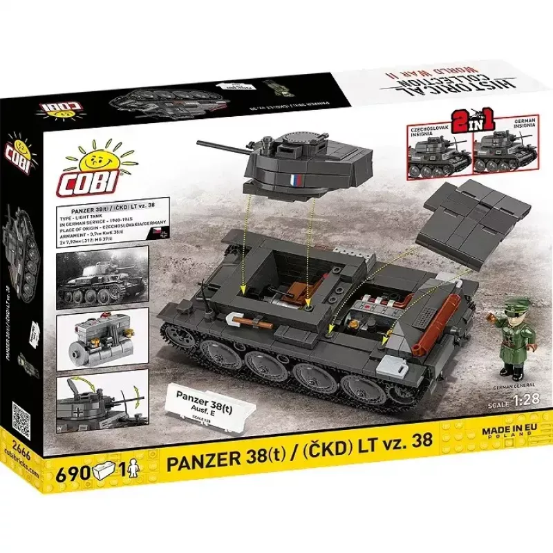 Stavebnica Cobi Blocks Tank 38 VZ.38 690 dielov – modelová stavebnica v mierke