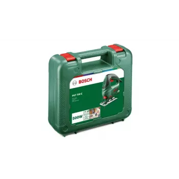 Priamočiara píla Bosch PST 700 E, oblúková rukoväť, 500 W, 3100 zdvihov/min, 70 mm rez do dreva, 45° šikmý rez