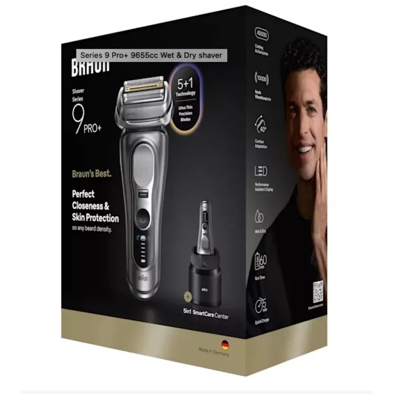 Braun Series 9 Pro+ 9655cc fóliový holiaci strojček zastrihávač sivý
