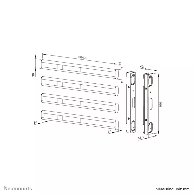 Neomounts AFL55-975BL VESA rozširujúca sada 86-115
