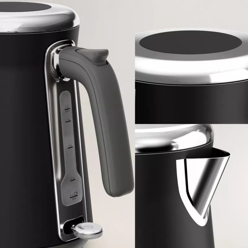 Kanvica Tefal KI6668E0 — 1,7 l, 2400 W, nerezové telo, čierna
