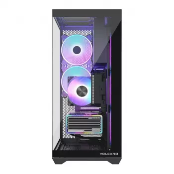 MODECOM Volcano SPACE XL ARGB PC skriňa Full-Tower — Full Tower, podpora E-ATX, tvrdené sklo, ARGB, GPU až do 440 mm
