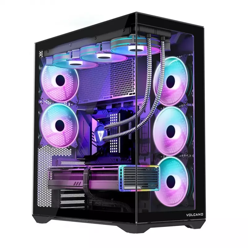 MODECOM Volcano SPACE XL ARGB PC skriňa Full-Tower — Full Tower, podpora E-ATX, tvrdené sklo, ARGB, GPU až do 440 mm