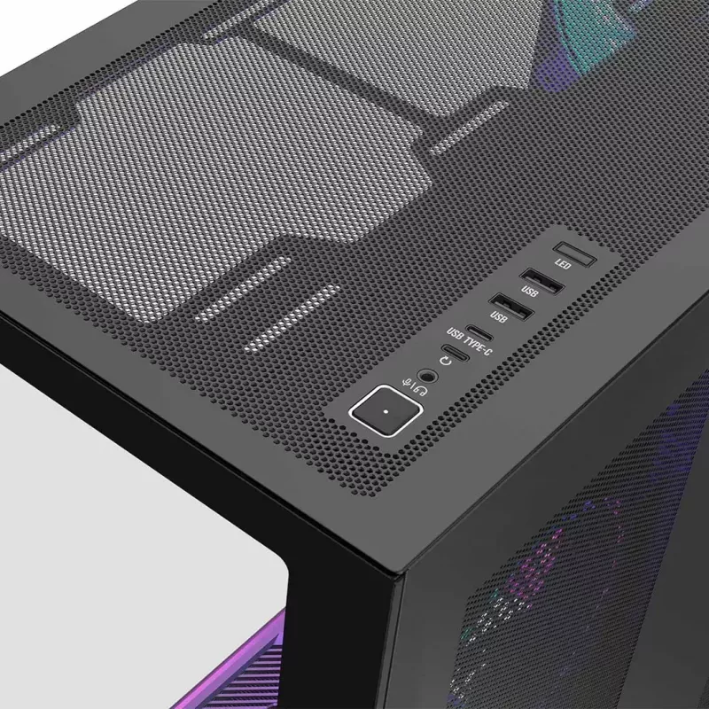 MODECOM Volcano SPACE XL ARGB PC skriňa Full-Tower — Full Tower, podpora E-ATX, tvrdené sklo, ARGB, GPU až do 440 mm
