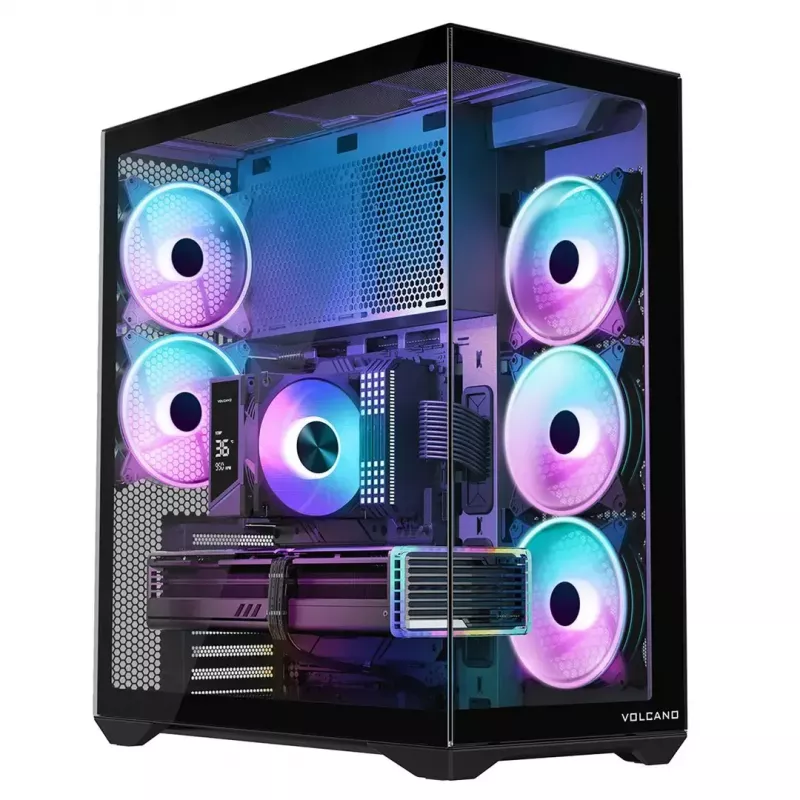 MODECOM Volcano SPACE XL ARGB PC skriňa Full-Tower — Full Tower, podpora E-ATX, tvrdené sklo, ARGB, GPU až do 440 mm
