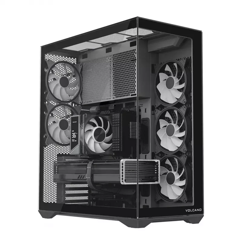 MODECOM Volcano SPACE XL ARGB PC skriňa Full-Tower — Full Tower, podpora E-ATX, tvrdené sklo, ARGB, GPU až do 440 mm