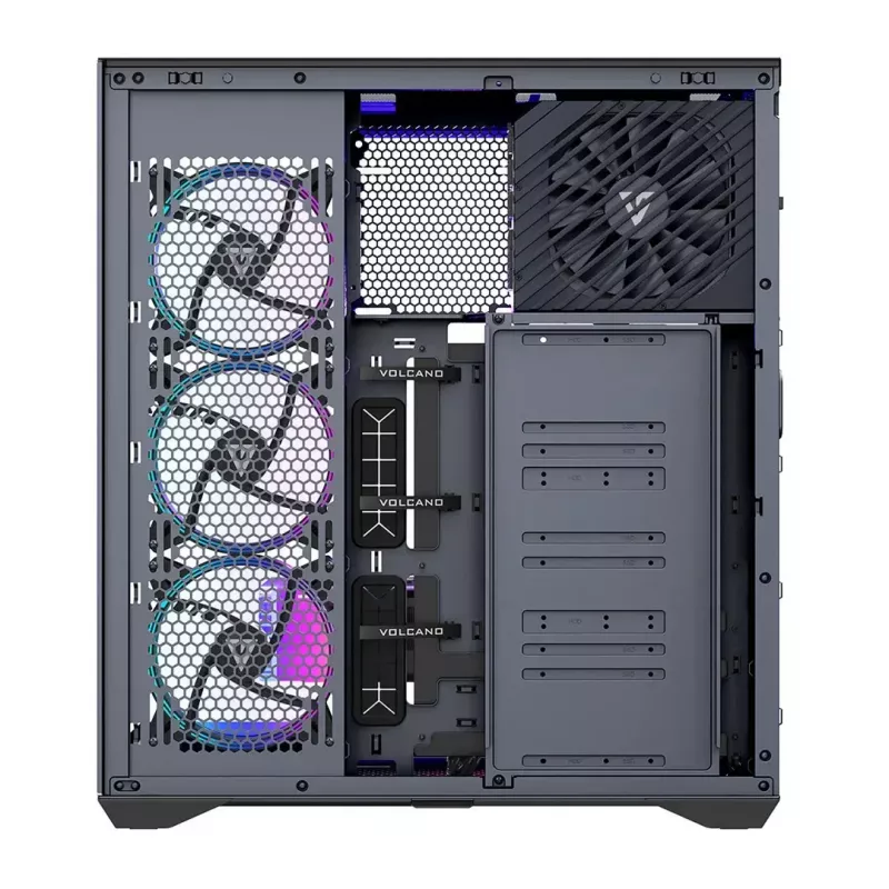 MODECOM Volcano SPACE XL ARGB PC skriňa Full-Tower — Full Tower, podpora E-ATX, tvrdené sklo, ARGB, GPU až do 440 mm