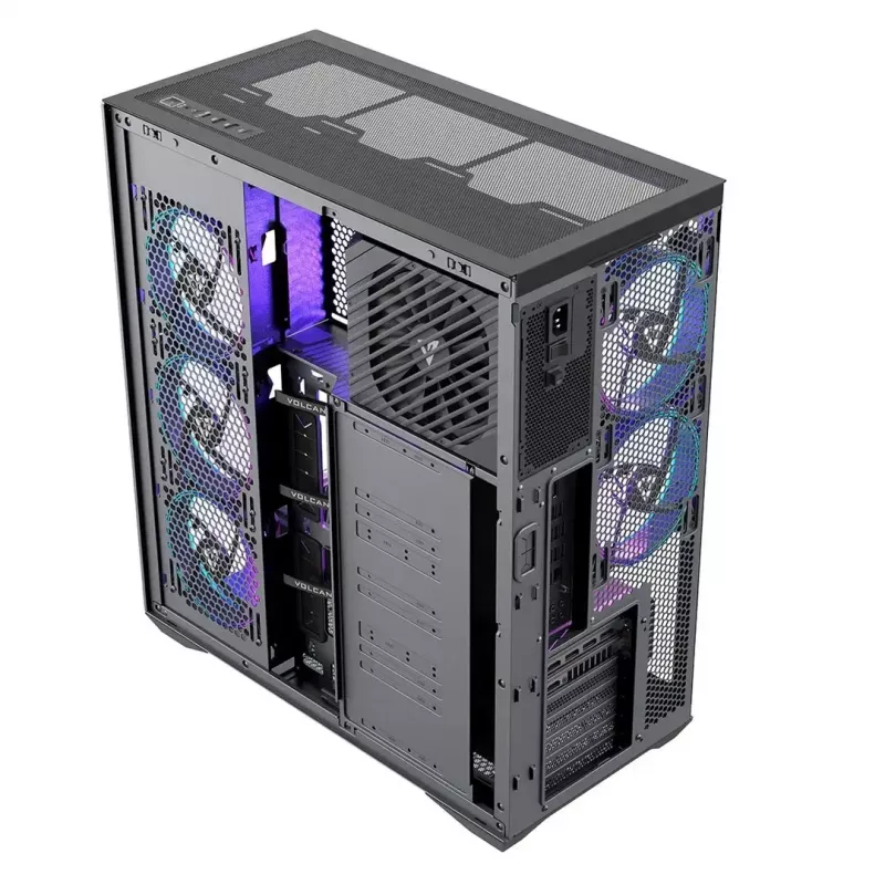 MODECOM Volcano SPACE XL ARGB PC skriňa Full-Tower — Full Tower, podpora E-ATX, tvrdené sklo, ARGB, GPU až do 440 mm