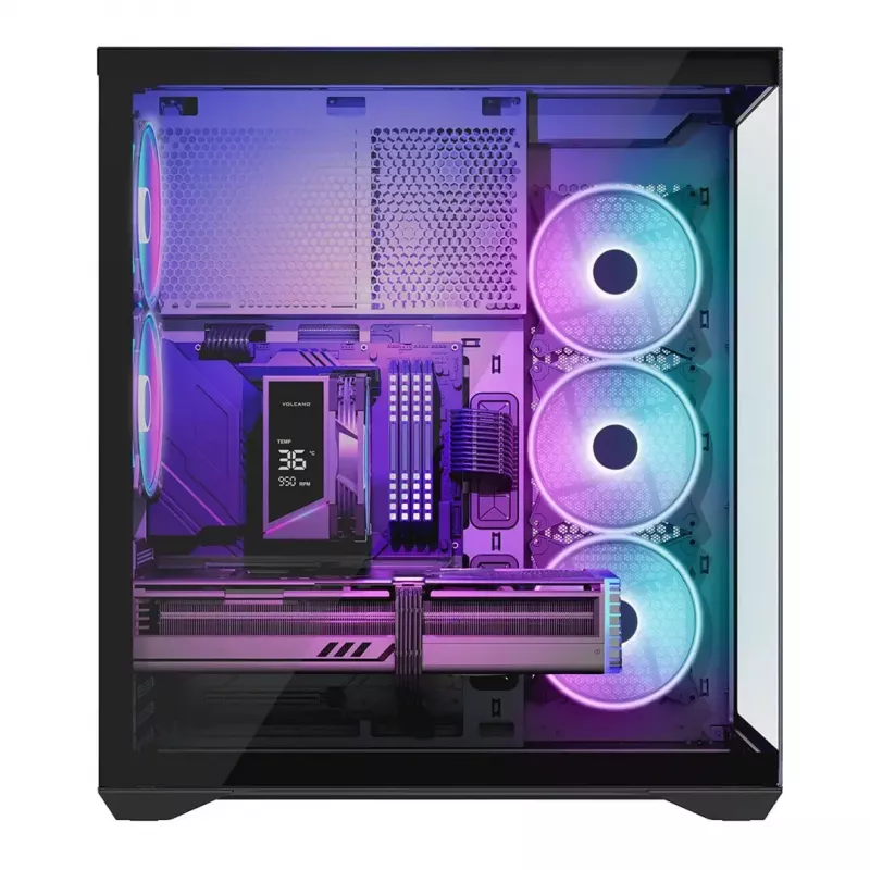 MODECOM Volcano SPACE XL ARGB PC skriňa Full-Tower — Full Tower, podpora E-ATX, tvrdené sklo, ARGB, GPU až do 440 mm