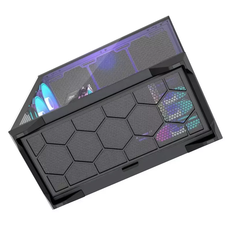 MODECOM Volcano SPACE XL ARGB PC skriňa Full-Tower — Full Tower, podpora E-ATX, tvrdené sklo, ARGB, GPU až do 440 mm