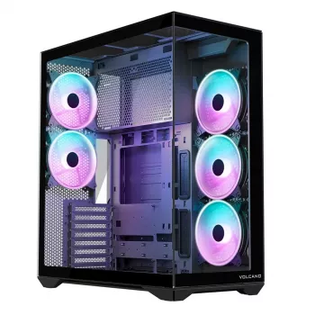MODECOM Volcano SPACE XL ARGB PC skriňa Full-Tower — Full Tower, podpora E-ATX, tvrdené sklo, ARGB, GPU až do 440 mm