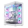 PC skriňa Full-Tower MODECOM Volcano SPACE XL ARGB FULL TOWER 5F biela — ATX, tvrdené sklo, ARGB, USB-C
