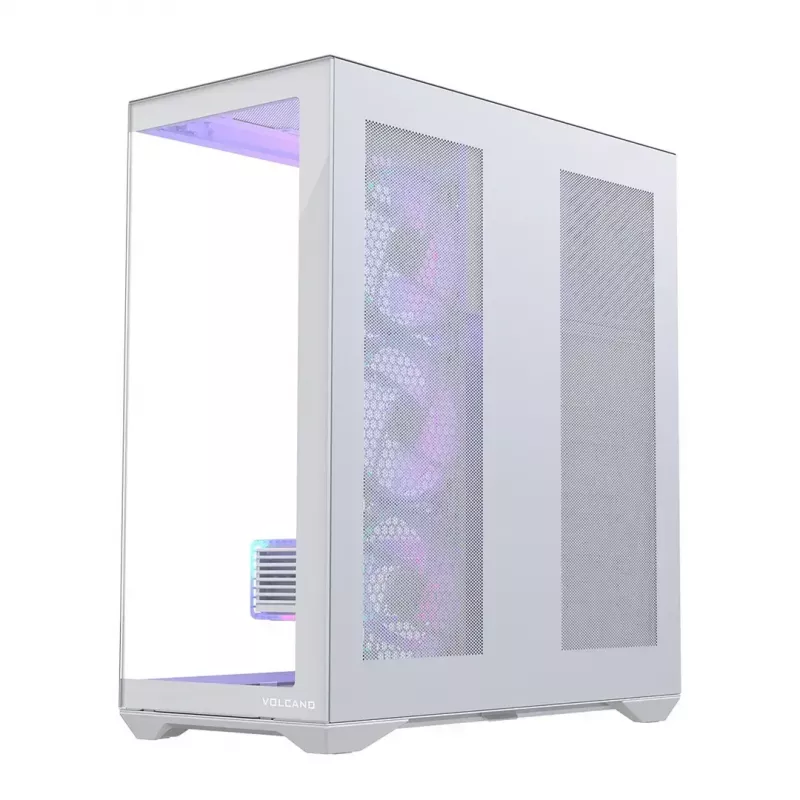 PC skriňa Full-Tower MODECOM Volcano SPACE XL ARGB FULL TOWER 5F biela — ATX, tvrdené sklo, ARGB, USB-C