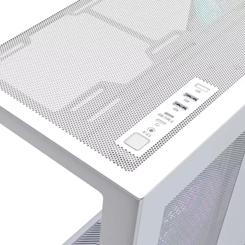 PC skriňa Full-Tower MODECOM Volcano SPACE XL ARGB FULL TOWER 5F biela — ATX, tvrdené sklo, ARGB, USB-C
