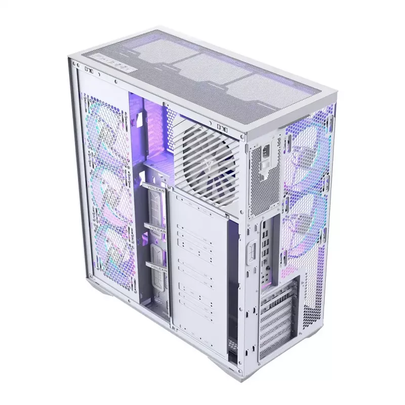 PC skriňa Full-Tower MODECOM Volcano SPACE XL ARGB FULL TOWER 5F biela — ATX, tvrdené sklo, ARGB, USB-C