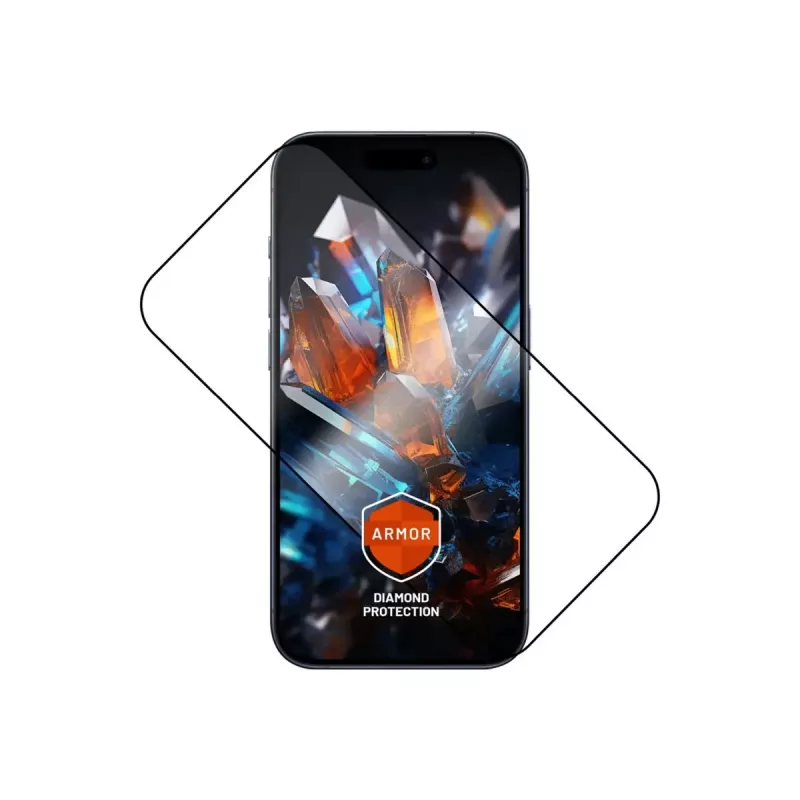 Ochranná fólia displeja FIXED pre Apple iPhone 17 Pro — tvrdené sklo, čierna, Armor s aplikátorom proti prachu a AR vrstvou