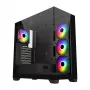 FSP M340-BA skriňa Midi Tower mITX, mATX, ATX čierna ARGB, Midi Tower, PC, čierna, ATX, micro ATX, Mini-ITX, Glass, SPCC, 17 cm
