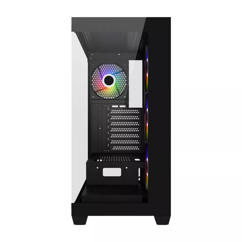 FSP M340-BA skriňa Midi Tower mITX, mATX, ATX čierna ARGB, Midi Tower, PC, čierna, ATX, micro ATX, Mini-ITX, Glass, SPCC, 17 cm