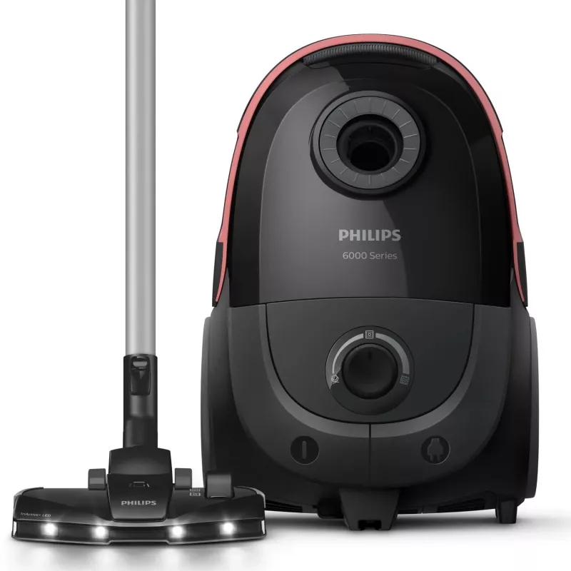 Podlahový vysávač Philips XD6142/12 — 900 W, 4 l vrecko na prach, HEPA filter, čierny