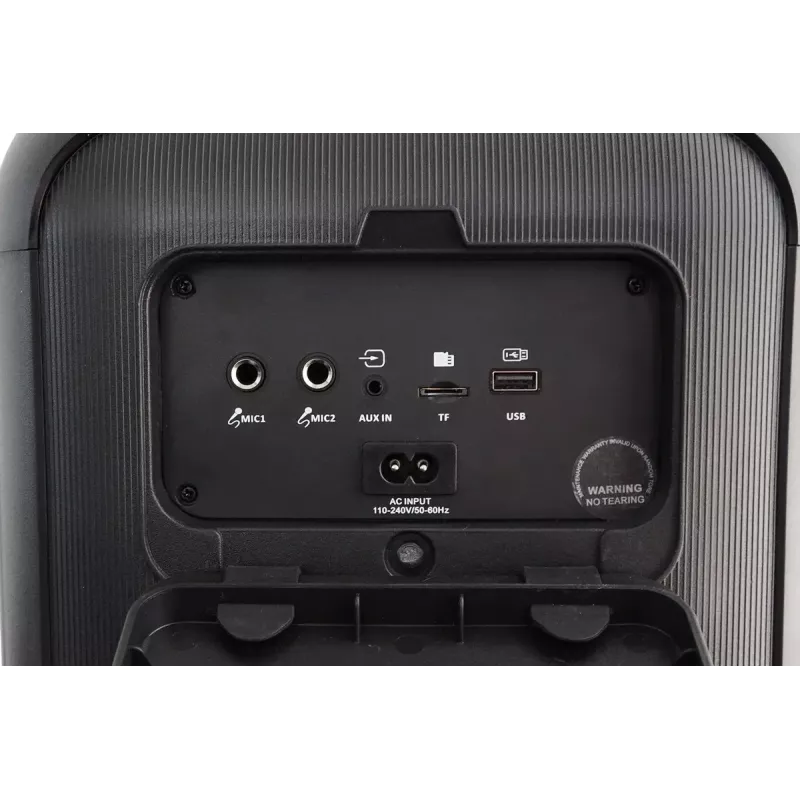 Interiérový/exteriérový reproduktorový systém BLAUPUNKT PB6LED — 40 W RMS, Bluetooth, FM, microSD, LED displej, 4500 mAh batéria