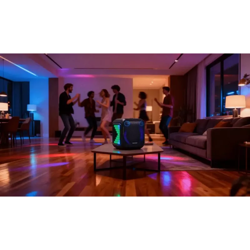 Interiérový/exteriérový reproduktorový systém BLAUPUNKT PB6LED — 40 W RMS, Bluetooth, FM, microSD, LED displej, 4500 mAh batéria