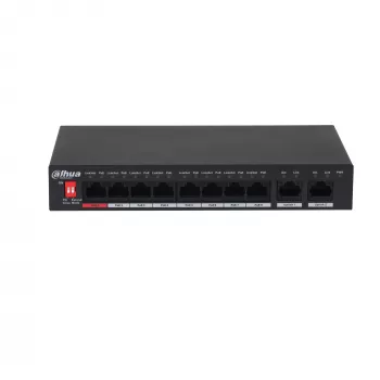 Dahua Technology PoE PFS3010-8ET-96-V2 sieťový switch neupravovateľný Gigabit Ethernet (10/100/1000) Power over Ethernet (PoE) čierny