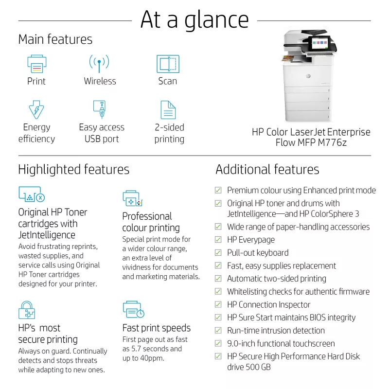 Multifunkčné zariadenie HP Color LaserJet Enterprise Flow MFP M776z laserová tlačiareň farebná