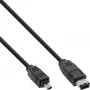 InLine kábel FireWire 400 IEEE1394, 4-pinový samec na 6-pinový samec, 1,8 m, čierny