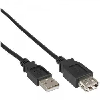 USB 2.0 predlžovací kábel typ A konektor samec/konektor samica InLine 34605B čierny 5m