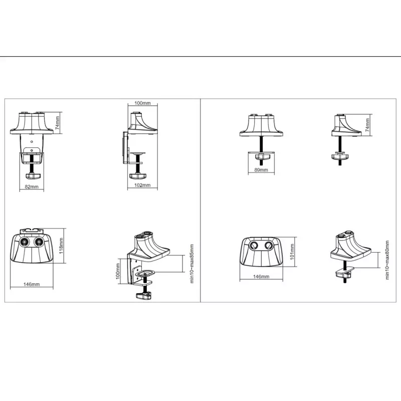 Multibrackets M Deskmount plynová pružina duálny čierny