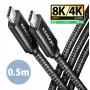 Kábel USB-C na USB-C AXAGON BUCM4X-CM05AB — USB4 Gen 3x2, 40 Gbit/s, 240 W, 0,5 m, čierny