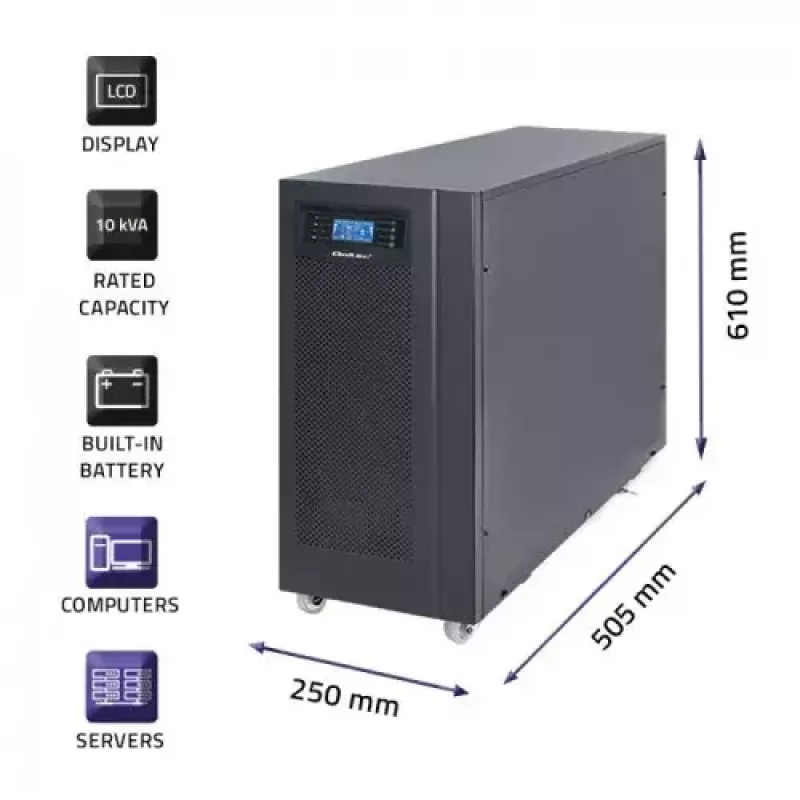 UPS Qoltec 53044 online dvojitá konverzia 10 kVA 8000 W