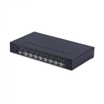StarTech.com 8-portový HDMI KVM prepínač s 1U rackmount kitom, 4K 60Hz HDMI 2.0, tlačidlové a hotkey prepínanie, 4-portový USB hub, nezávislý od operačného systému, TAA kompatibilný