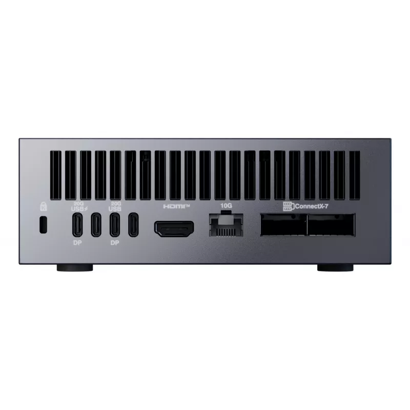 Mini PC ASUS Ascent GX10 GX10-GG0027BN – GB10 CPU, 128 GB LPDDR5x, 4 TB SSD, NVIDIA Blackwell, 240 W, sivá