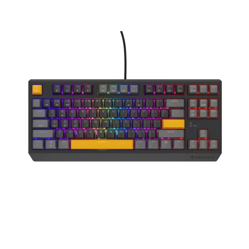 GENESIS Thor 230 TKL klávesnica Gaming USB + RF Wireless + Bluetooth QWERTY čierna, sivá, oranžová