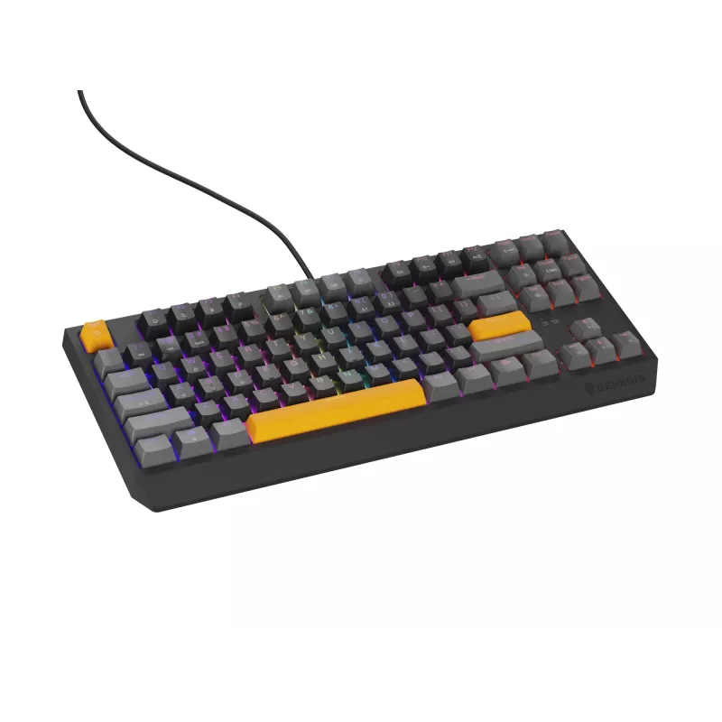 GENESIS Thor 230 TKL klávesnica Gaming USB + RF Wireless + Bluetooth QWERTY čierna, sivá, oranžová