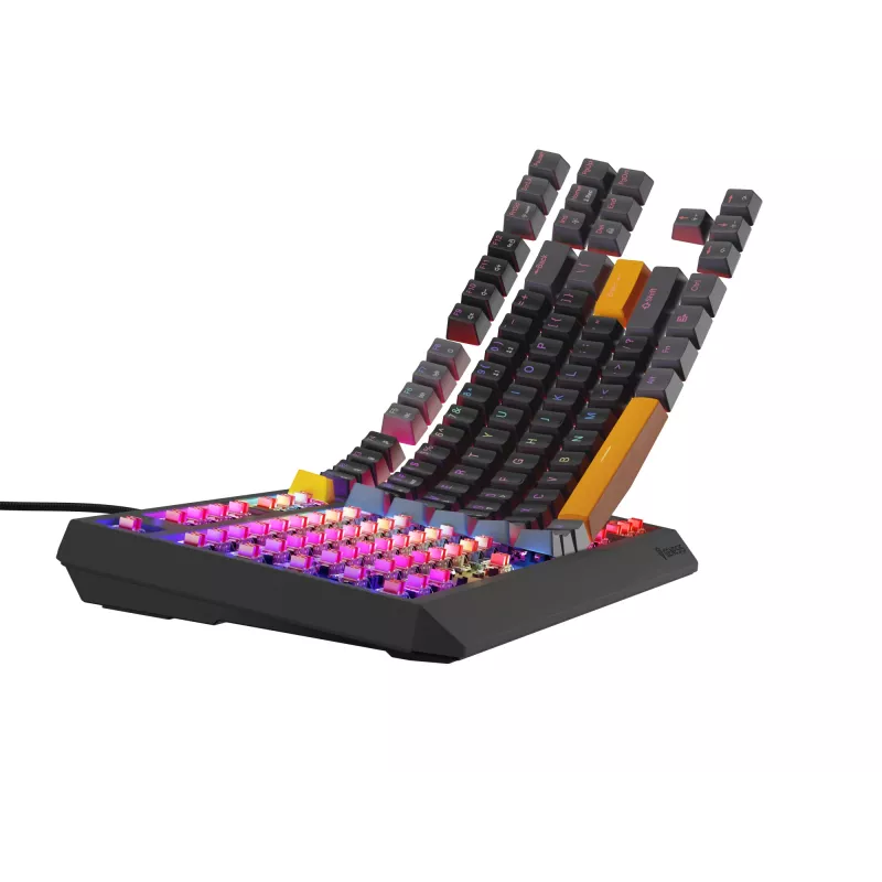 GENESIS Thor 230 TKL klávesnica Gaming USB + RF Wireless + Bluetooth QWERTY čierna, sivá, oranžová