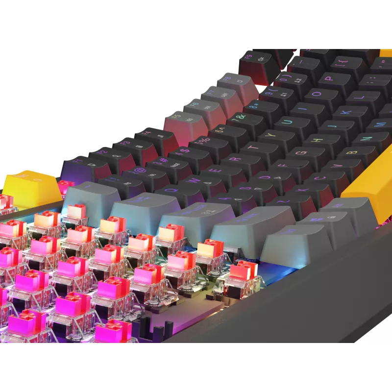 GENESIS Thor 230 TKL klávesnica Gaming USB + RF Wireless + Bluetooth QWERTY čierna, sivá, oranžová