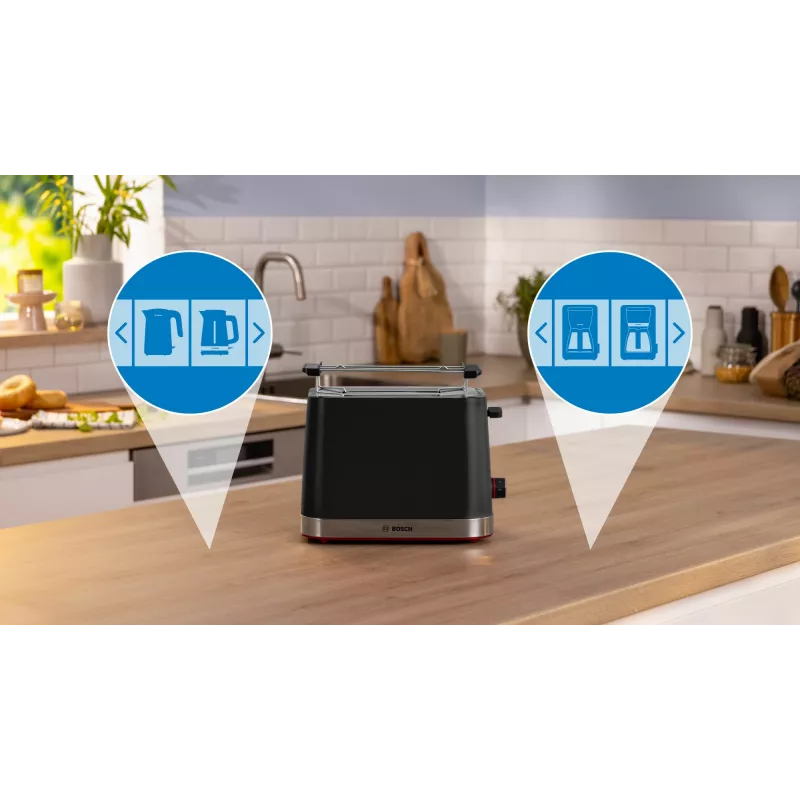 Bosch TAT4M223 hriankovač 4 2 plátky 950 W čierny, nerez